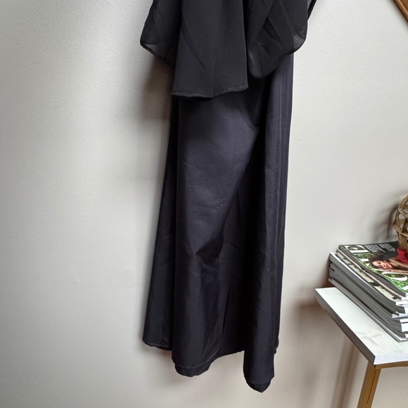 Jenny Yoo Collection Black Strapless Chiffon Bridesmaid Maxi Formal Gown Dress 6 - Picture 8 of 10